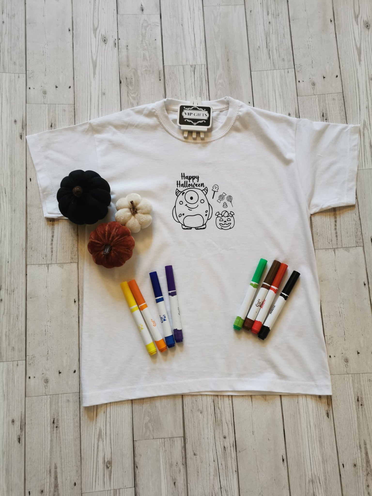 Happy Halloween Monster Colour Me In T-Shirt