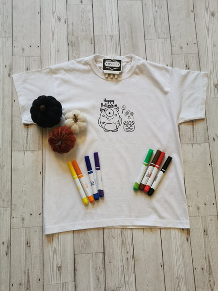 Halloween Characters Colour Me In T-Shirt