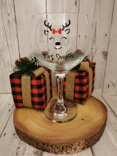 Personalised Christmas Teacher/Teacher Assistant Gin Cocktails Glass & Box