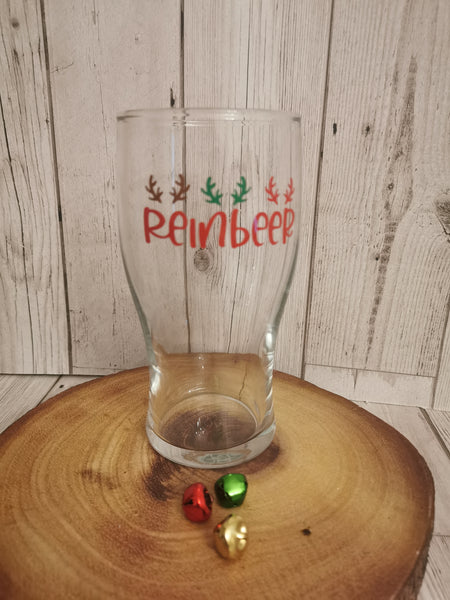 Personalised Christmas Reinbeer Pint Glass & Box