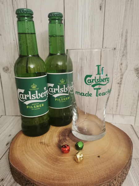 Personalised Christmas Male Teacher Beer Pint Glass & Box