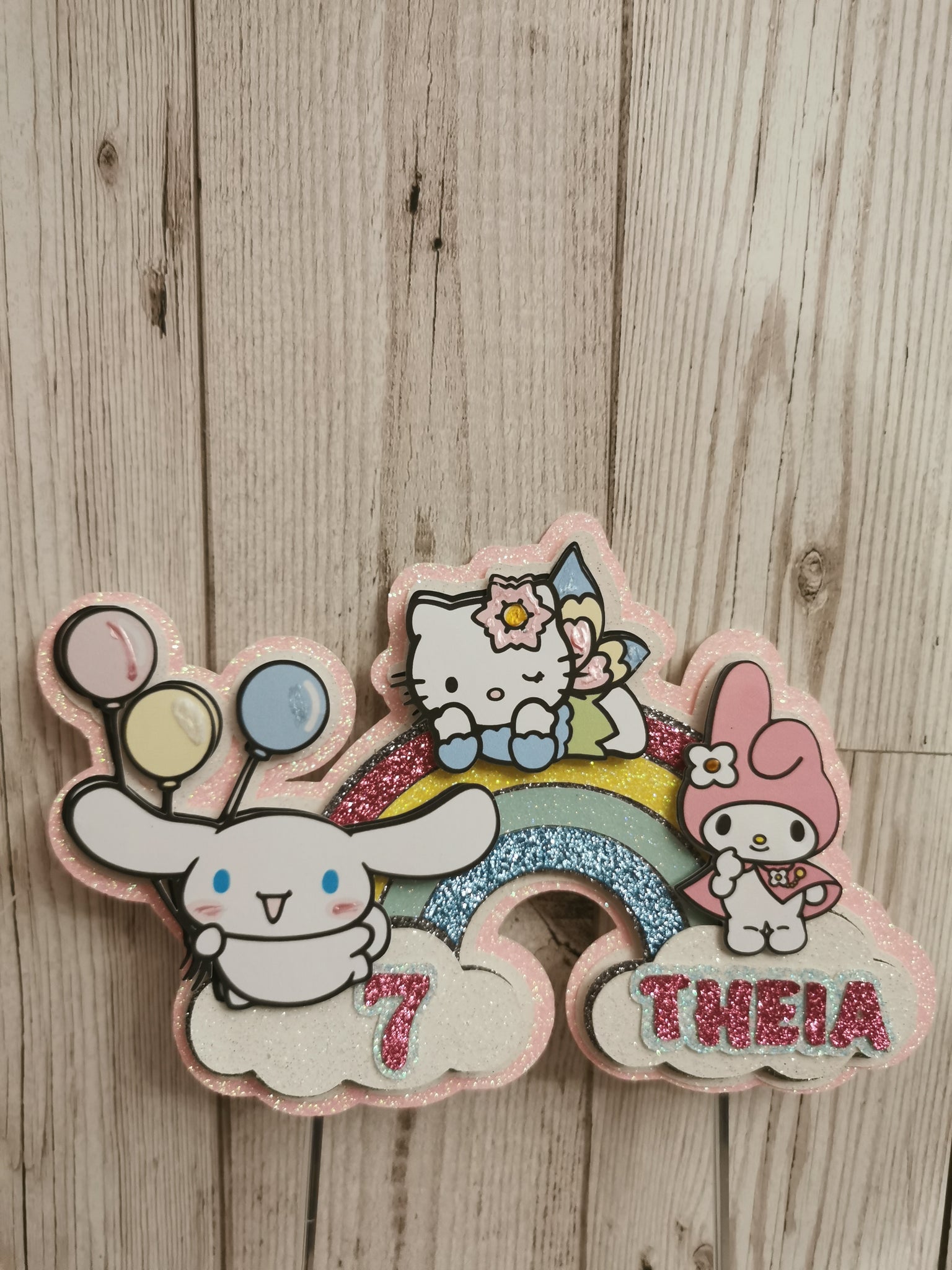 Personalised Cinnamoroll Hello Kitty & Friends 3d Style Cake Topper
