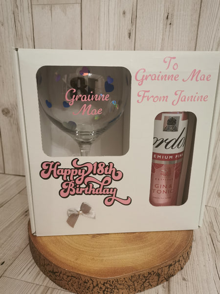 Personalised Milestone Birthday Gin Glass & Gift Box Set