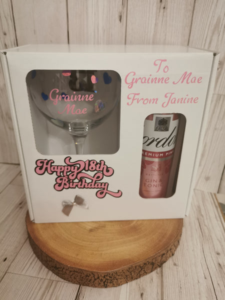 Personalised Milestone Birthday Gin Glass & Gift Box Set