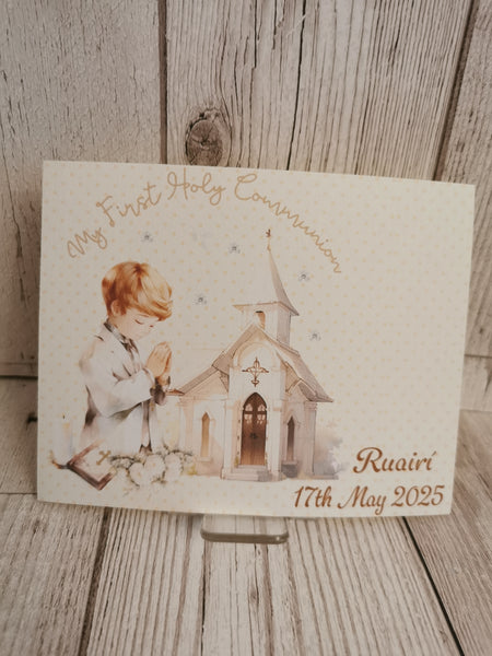 Personalised 1st/First Holy Communion Boy Church Style Party Boxes