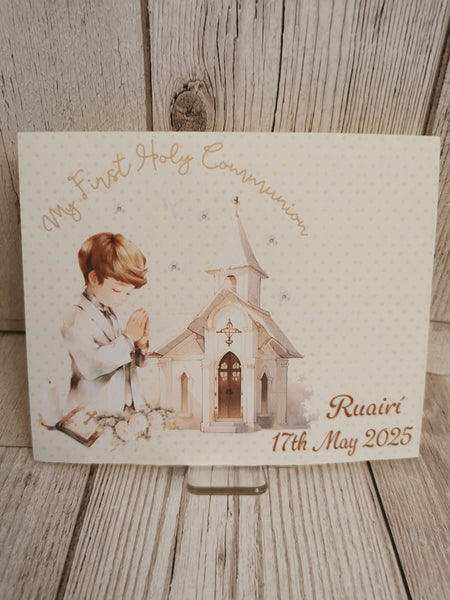 Personalised 1st/First Holy Communion Boy Church Style Party Boxes