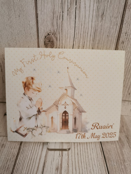 Personalised 1st/First Holy Communion Boy Church Style Party Boxes