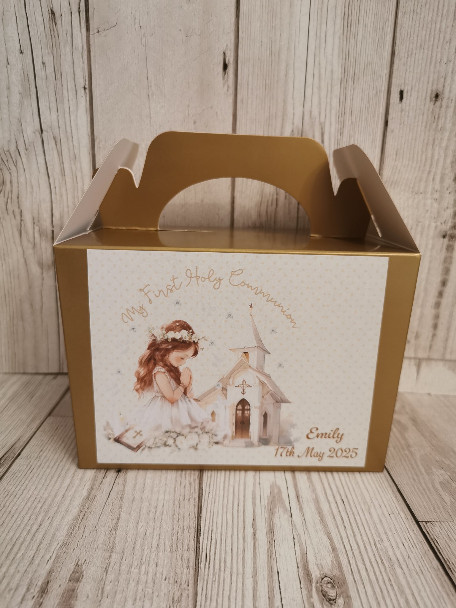 Personalised 1st/First Holy Communion Girl Church Style Party Boxes