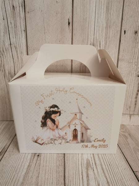 Personalised 1st/First Holy Communion Girl Church Style Party Boxes