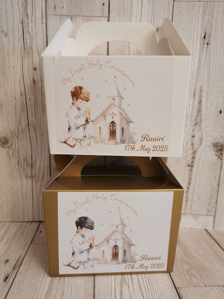 Personalised 1st/First Holy Communion Boy Church Style Party Boxes