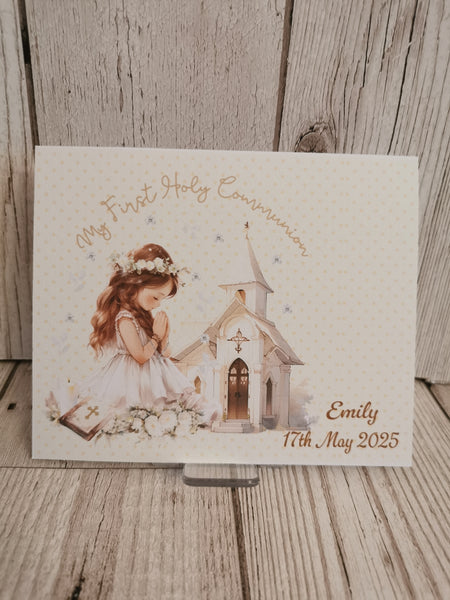 Personalised 1st/First Holy Communion Girl Church Style Party Boxes