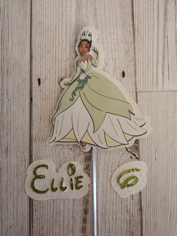Personalised  Princess & The Frog Tiana Figure Cake Topper