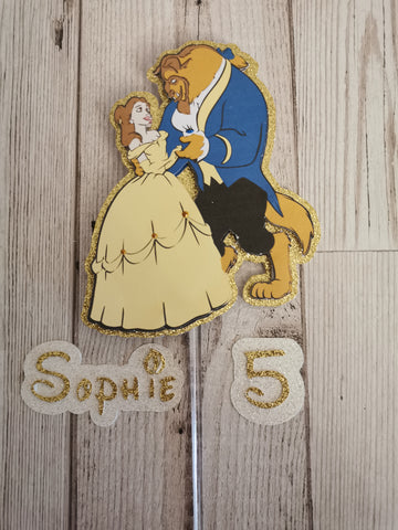 Personalised Beauty & The Beast Figures Cake Topper