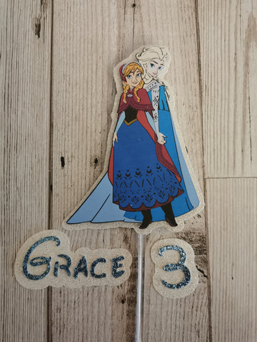 Personalised Anna and Elsa Figures Cake Topper
