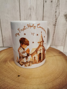 Personalised 1st/First Holy Communion Boy Church Style Ceramic Mug
