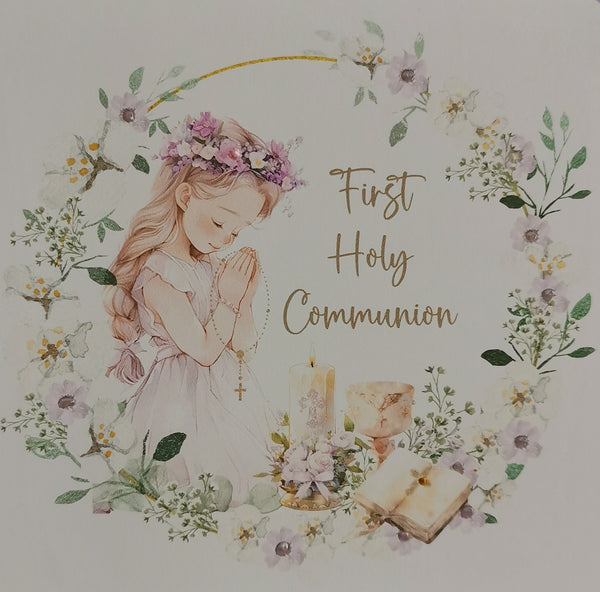 Personalised 1st / First Holy Communion Wreath Style Girl Ceramic Mug