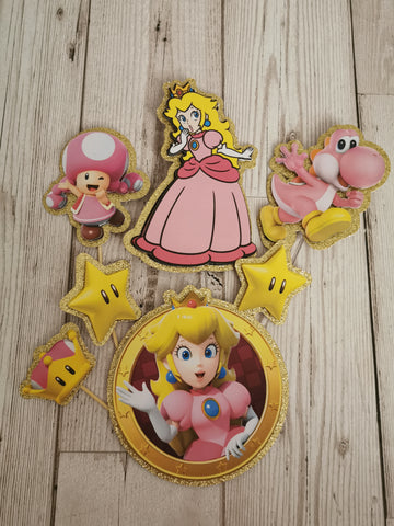 Princess Peaches Super Mario Style Cake Topper