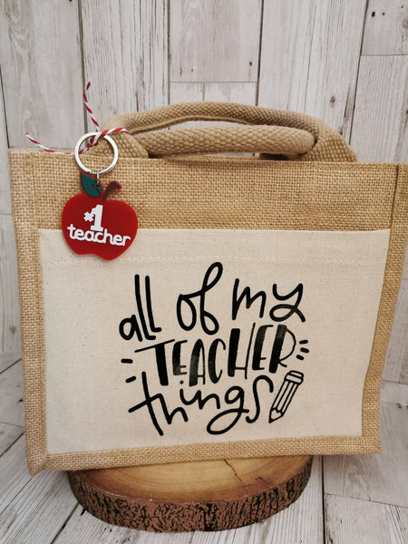 'All of my Teacher things' Tote Bag & Keyring