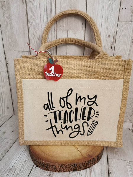 'All of my Teacher things' Tote Bag & Keyring
