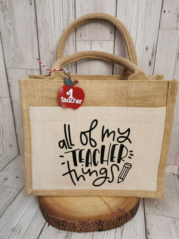 'All of my Teacher things' Tote Bag & Keyring