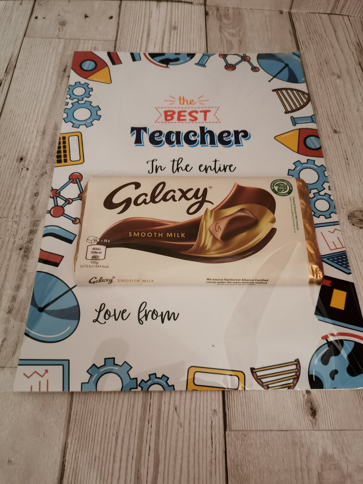 'The best Teacher in the entire Galaxy' Chocolate Card