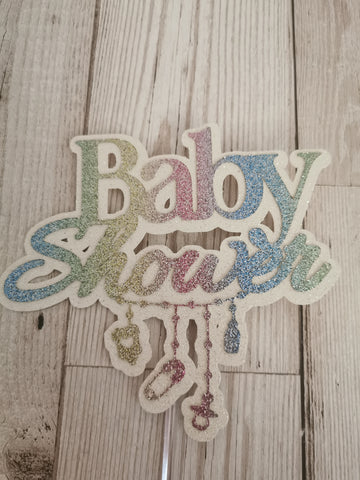 Baby Shower Mobile Style Glitter Cake Topper 13 Colours (S)