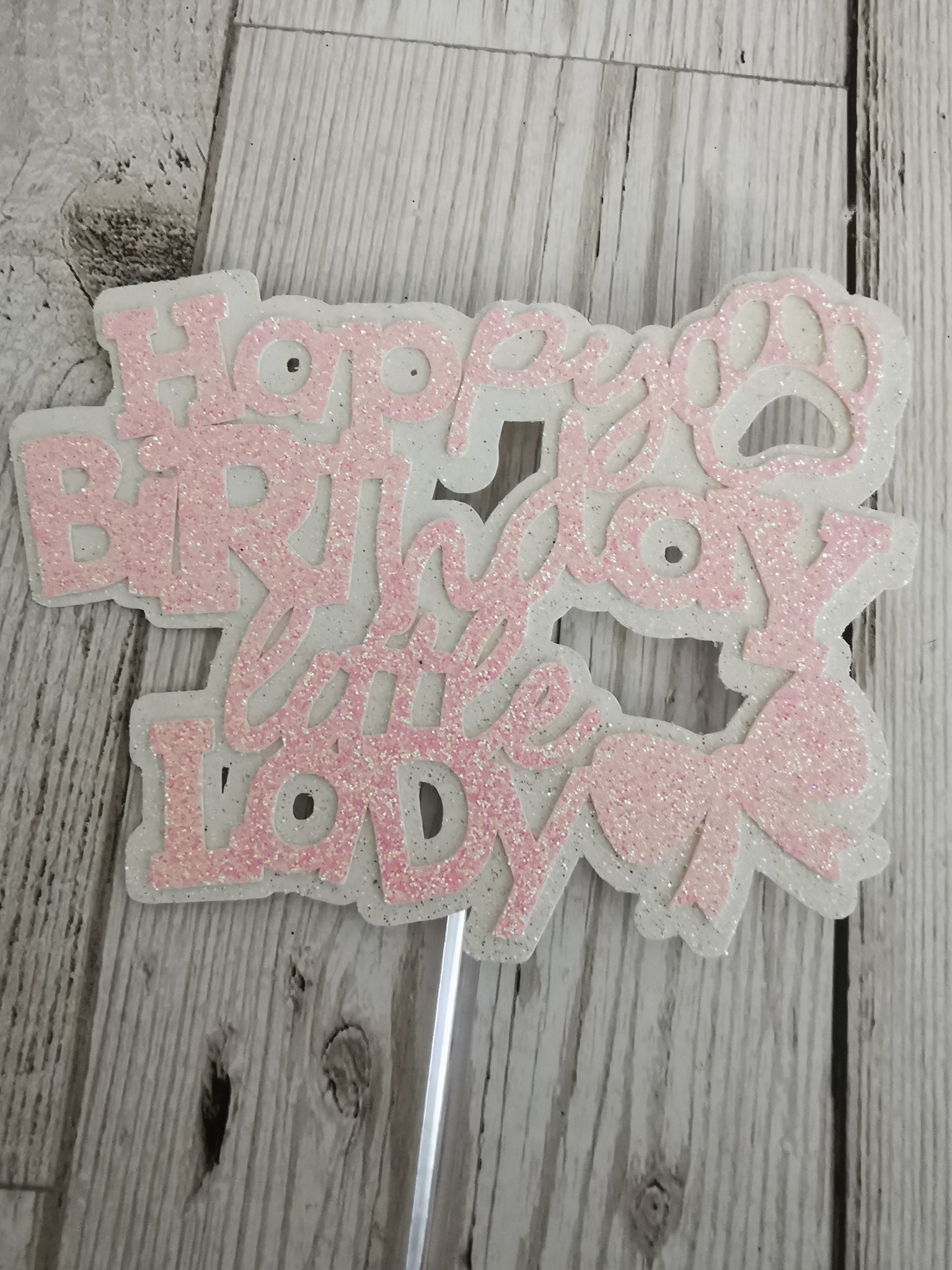 Happy Birthday Little Lady Dog Cake Topper 14 Colours (G2)