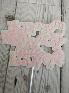 Happy Birthday Little Lady Dog Cake Topper 14 Colours (G2)