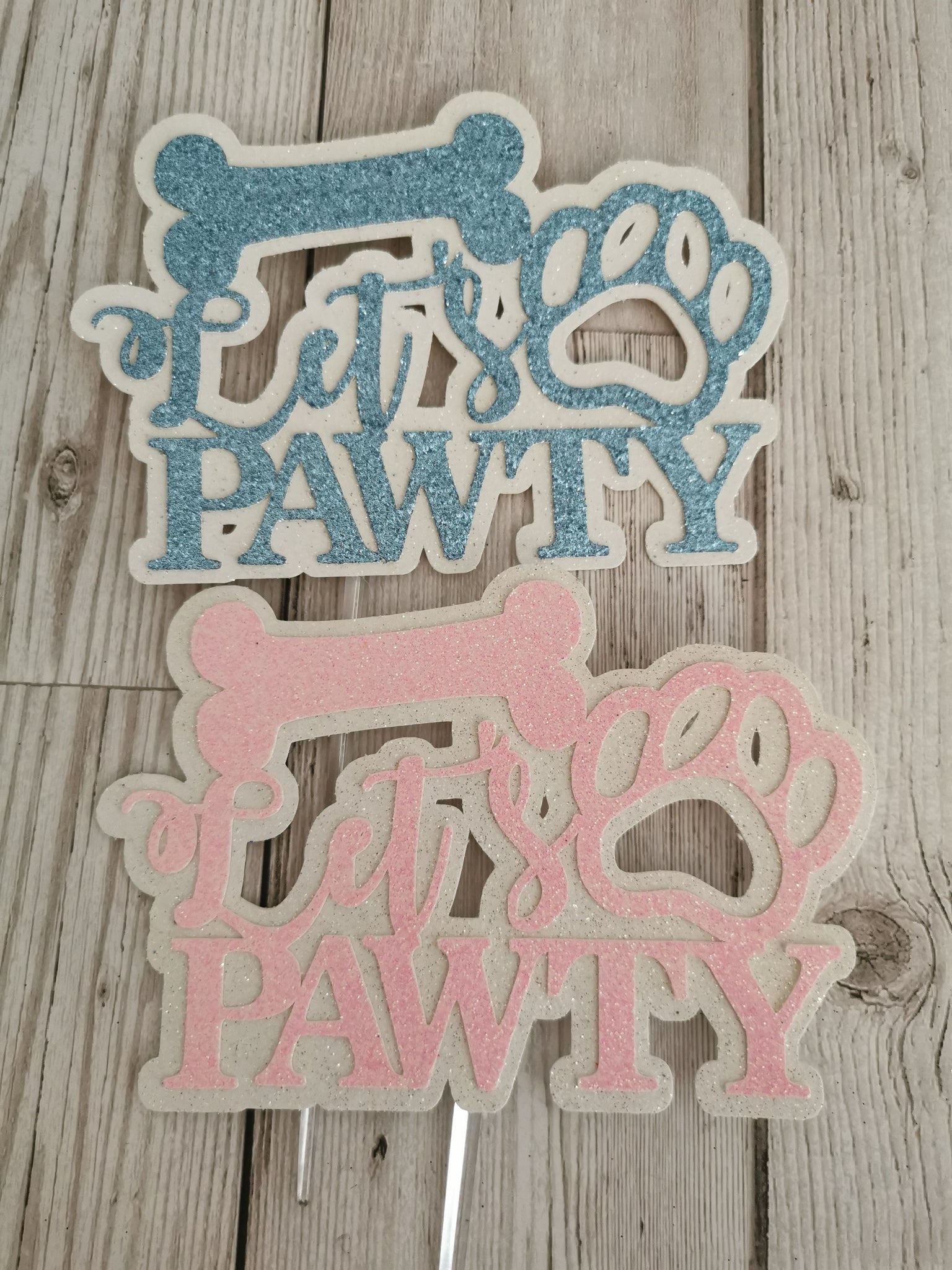 Let's Pawty Dog Cake Topper 14 Colours (C)