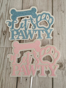 Let's Pawty Dog Cake Topper 14 Colours (C)