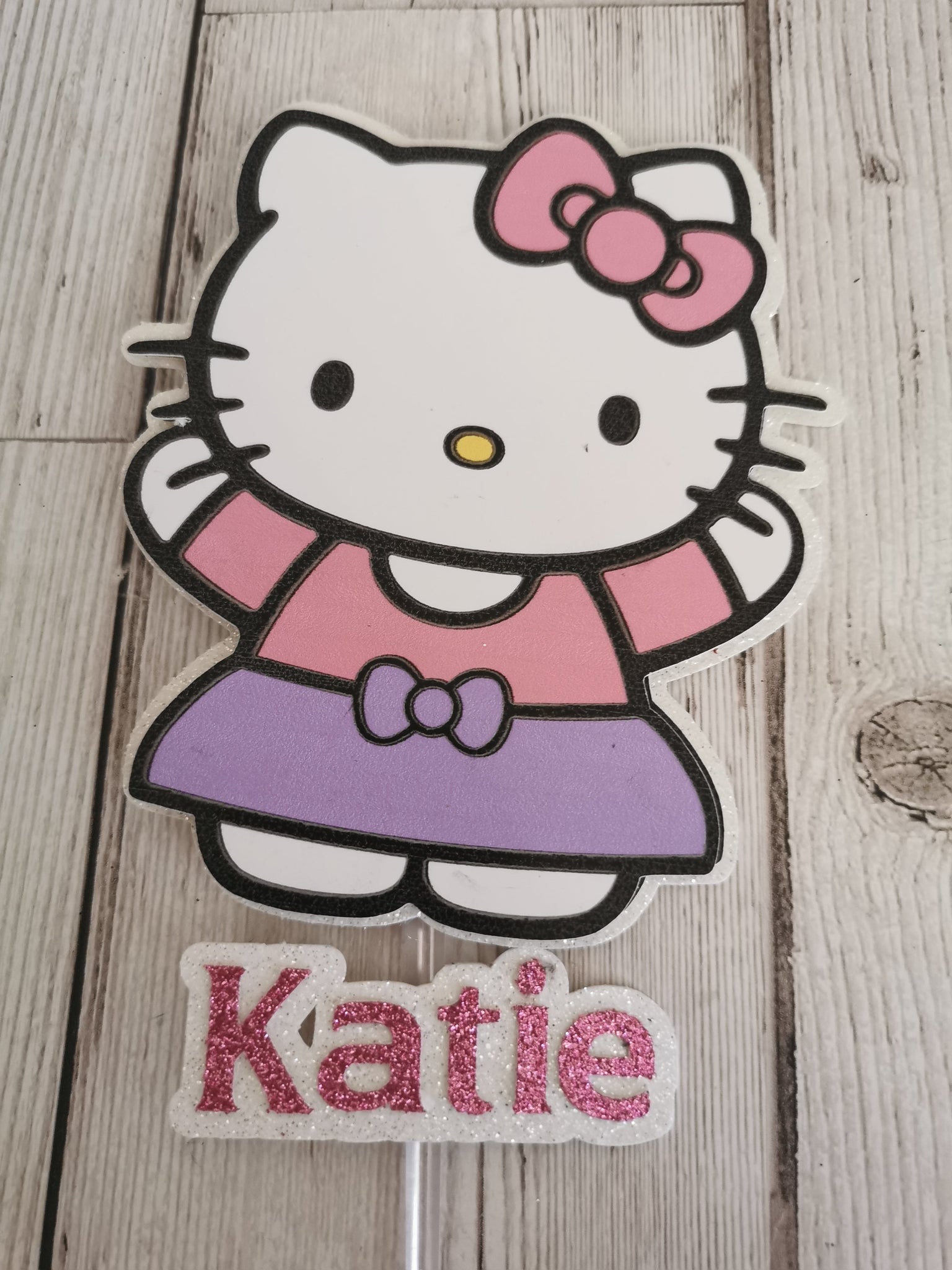 Personalised Hello Kitty Figure Hot Pink Style Cake Topper