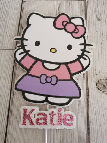 Personalised Hello Kitty Figure Hot Pink Style Cake Topper