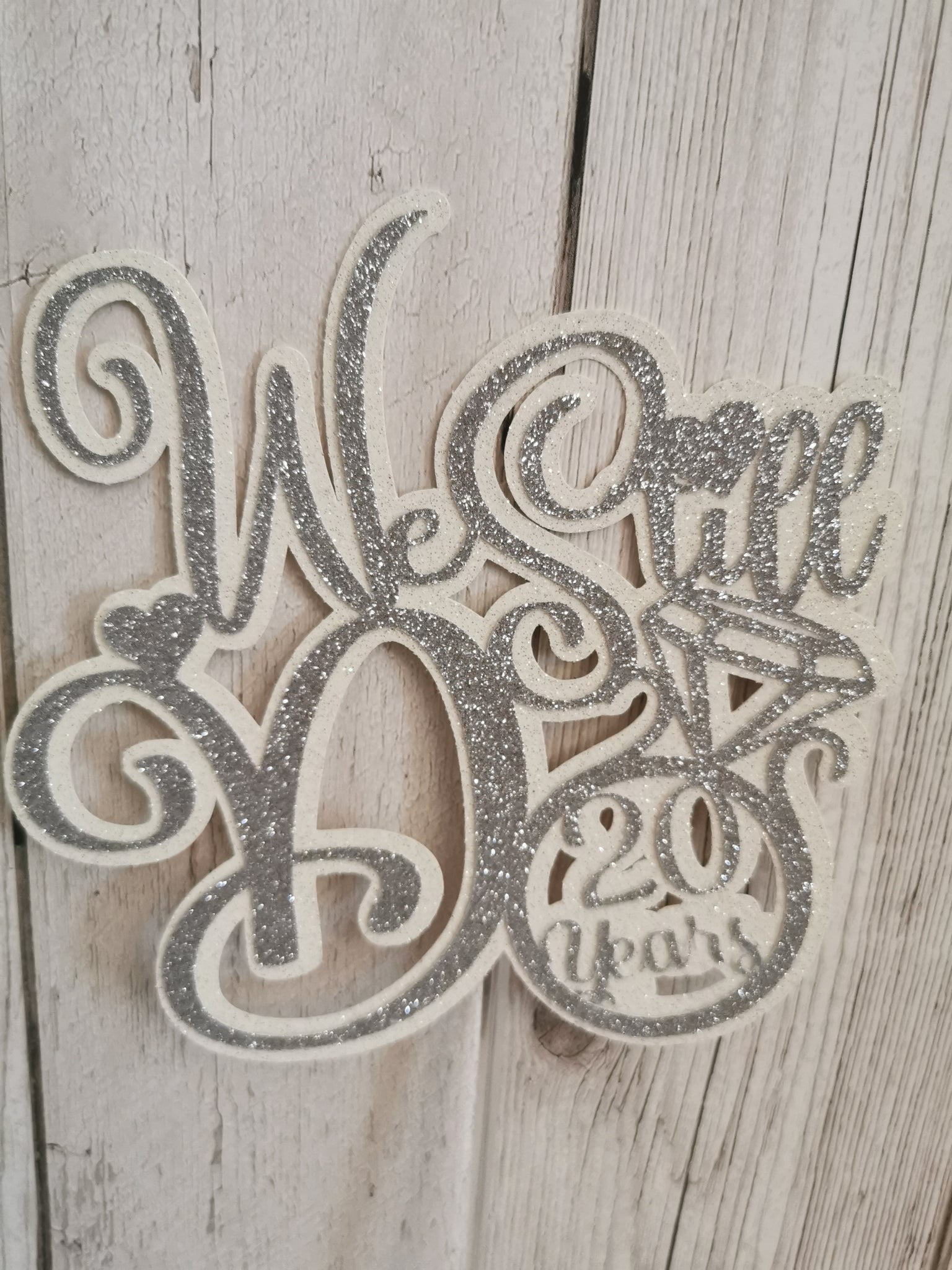 We Still Do Wedding Anniversary or New Wedding Date Glitter Cake Topper 12 Colours