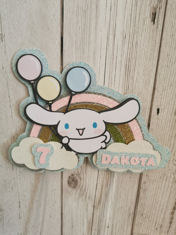 Personalised Cinnamoroll Rainbow Style Cake Topper