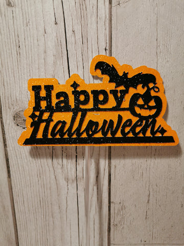 Happy Halloween Bat & Pumpkin Cake Topper