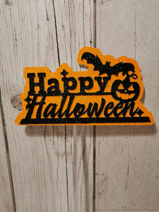 Happy Halloween Bat & Pumpkin Cake Topper