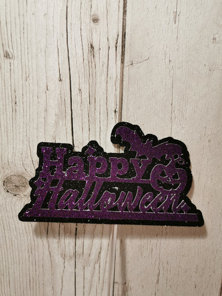 Happy Halloween Bat & Pumpkin Cake Topper