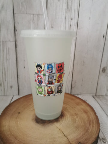 Labubu Superhero Design Halloween Glow in the Dark Cold Cup