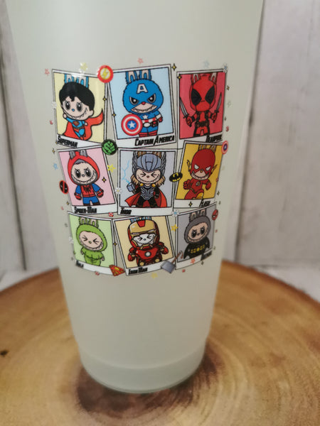 Labubu Superhero Design Halloween Glow in the Dark Cold Cup