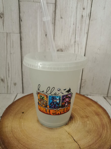 Hello Halloween Minecraft Stamp Design Glow in the Dark Cold Cup