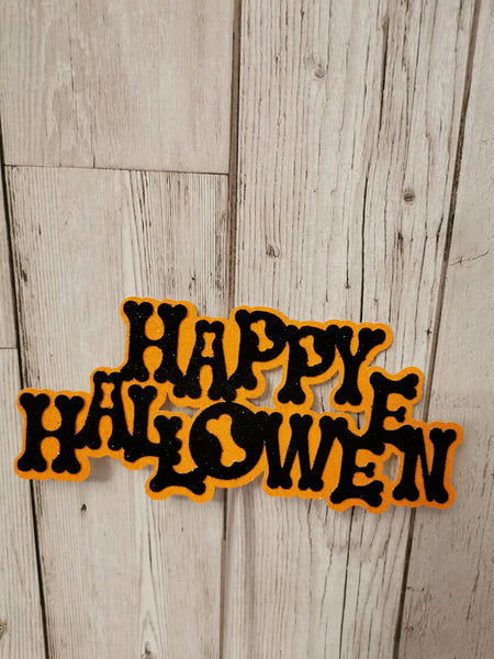 Happy Halloween Bones Cake Topper