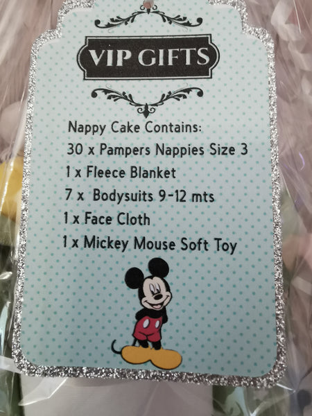 Mickey Style Nappy Cake Baby Gift