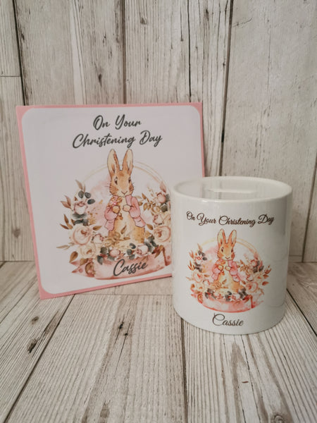 Personalised Peter/Flopsy Rabbit Christening Day Gift Box