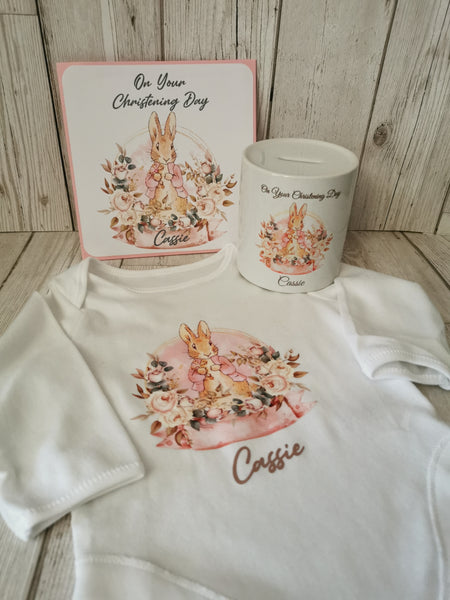 Personalised Peter/Flopsy Rabbit Christening Day Gift Box