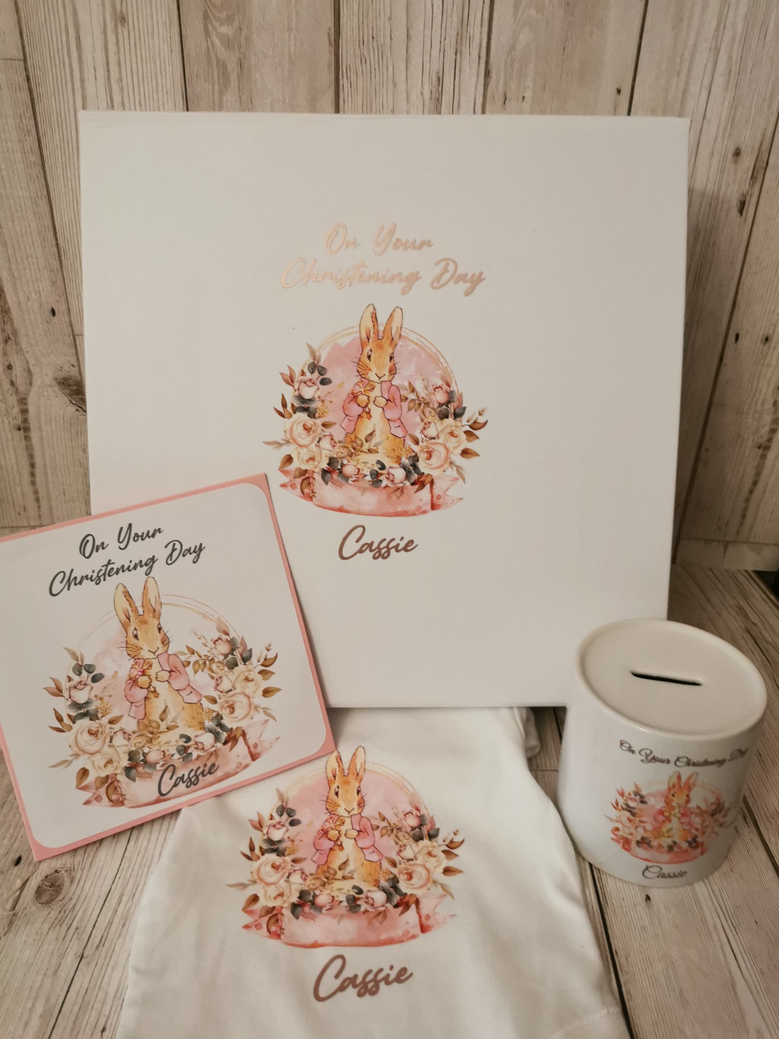 Personalised Peter/Flopsy Rabbit Christening Day Gift Box