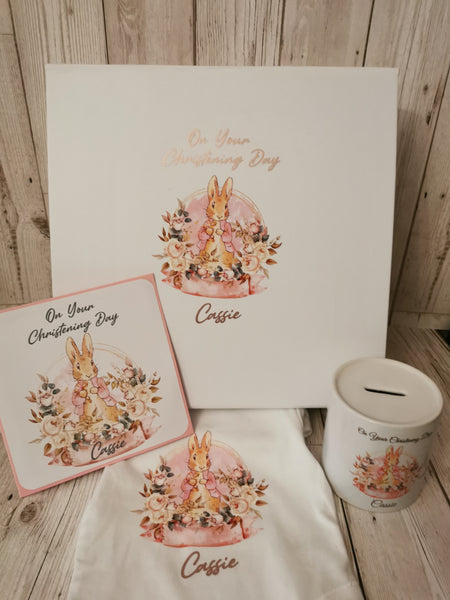 Personalised Peter/Flopsy Rabbit Christening Day Gift Box