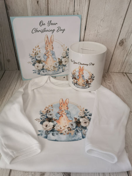 Personalised Peter/Flopsy Rabbit Christening Day Gift Box