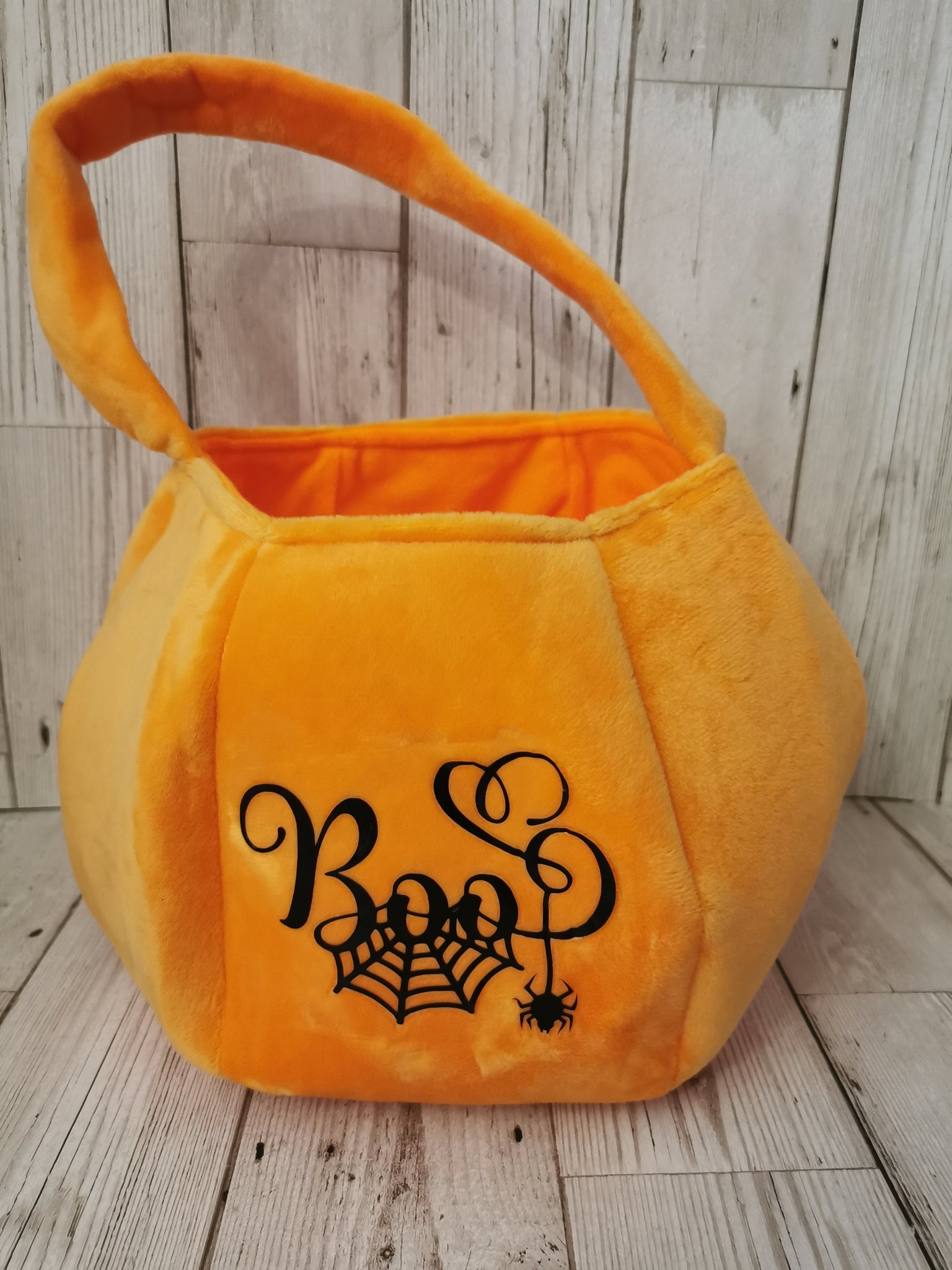 Orange Velvet Pumpkin BOO Trick or Treat