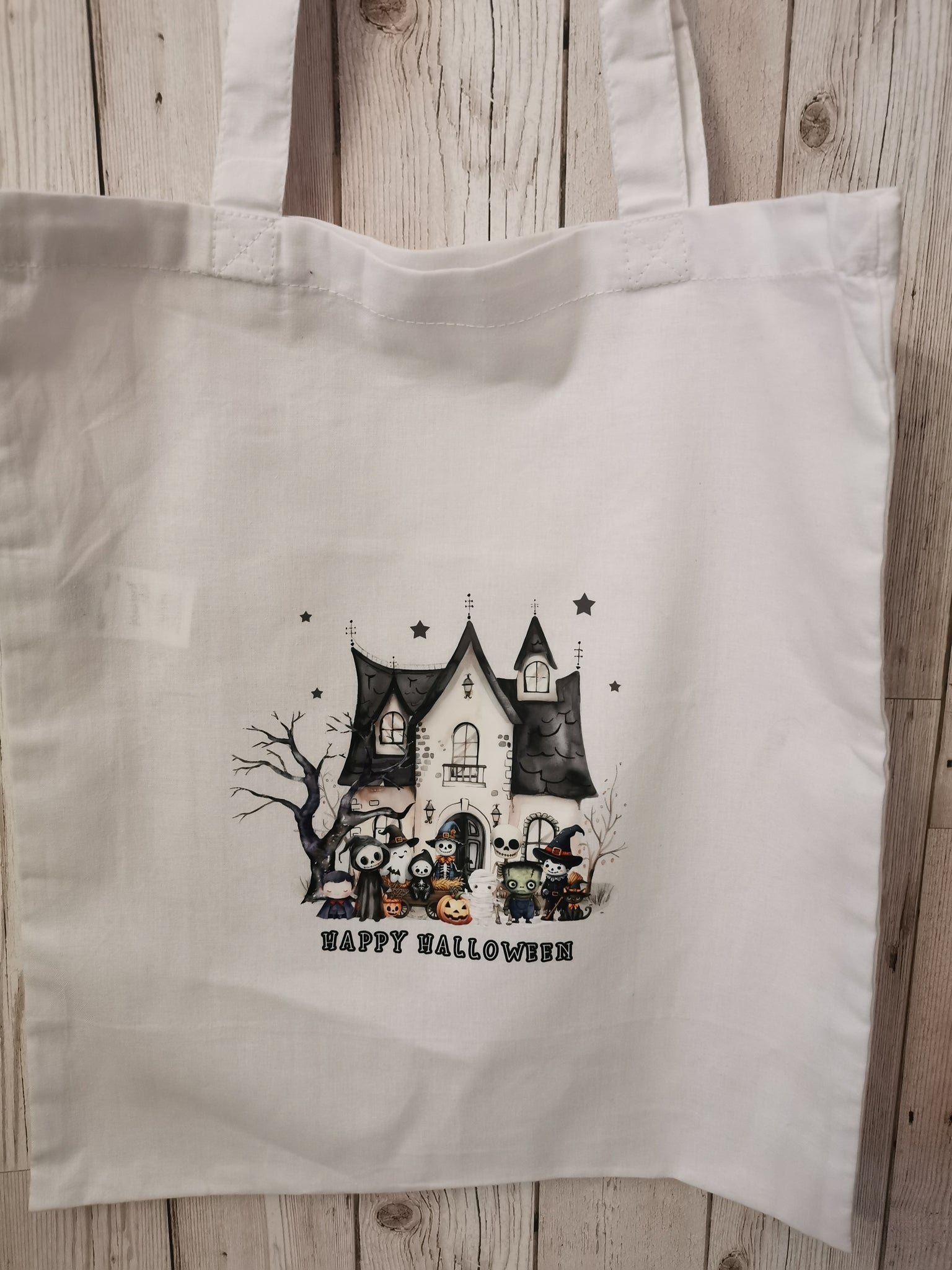 Haunted House Design Halloween Tote Bag