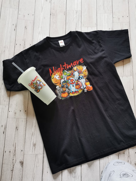 Nightmare on Main Street Halloween T-Shirt  & Cold Cup Bundle Age 12-13